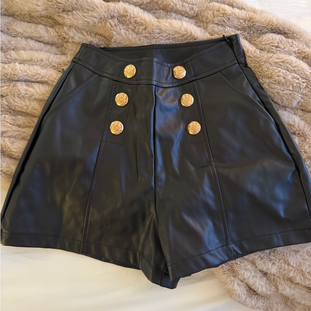 Leather shorts